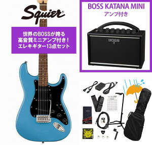 Squier by Fender / Sonic Stratocaster Laurel FB BK PG California Blue BOSS KATANA MINI �A���v�t��13�_�Z�b�g�I�yYRK�z