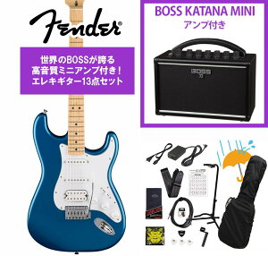 Fender / Standard Stratocaster HSS Maple Fingerboard White Pickguard Aqua Marine Metallic �t�F���_�[ BOSS KATANA MINI �A���v�t��13�_�Z�b�g�I�yYRK�z