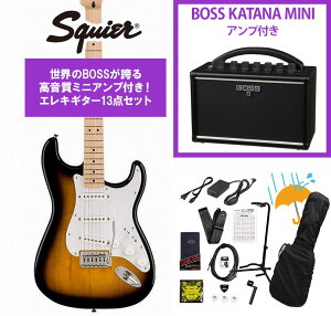 Squier by Fender / Sonic Stratocaster Maple FB WH PG 2-Color Sunburst BOSS KATANA MINI �A���v�t��13�_�Z�b�g�I�yYRK�z