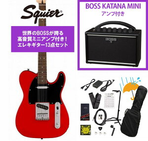 Squier by Fender / Sonic Telecaster Laurel FB BK PG Torino Red BOSS KATANA MINI �A���v�t��13�_�Z�b�g�I�yYRK�z