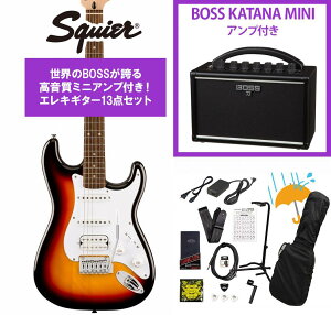 Squier by Fender / Affinity Series Stratocaster Junior HSS Laurel Fingerboard White PG 3CS BOSS KATANA MINI �A���v�t��13�_�Z�b�g�I�yYRK�z