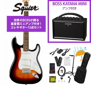 Squier by Fender / Affinity Series Stratocaster Laurel FB WH PG 3-Color Sunburst BOSS KATANA MINI �A���v�t��13�_�Z�b�g�I�yYRK�z