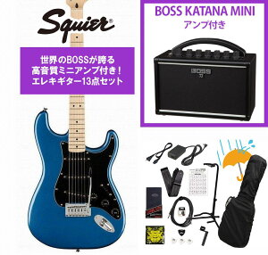 Squier by Fender / Affinity Series Stratocaster Maple FB BK PG Lake Placid Blue BOSS KATANA MINI �A���v�t��13�_�Z�b�g�I�yYRK�z