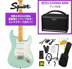 Squier by Fender / Classic Vibe '50s Stratocaster HT Maple FB Parchment Pickguard Surf Green BOSS KATANA MINI �A���v�t��13�_�Z�b�g�I�yYRK�z
