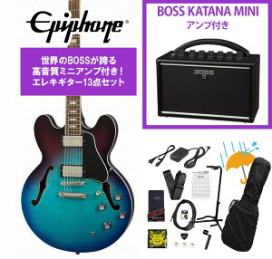 Epiphone / Inspired by Gibson ES-335 Figured Blueberry Burst (BBB) �Z�~�A�R ES335 BOSS KATANA MINI �A���v�t��13�_�Z�b�g�I�yYRK�z