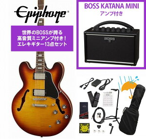 Epiphone / Inspired by Gibson ES-335 Figured Raspberry Tea Burst (RTB) �Z�~�A�R ES335 BOSS KATANA MINI �A���v�t��13�_�Z�b�g�I�yYRK�z