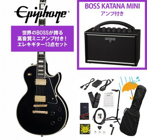 Epiphone / Inspired by Gibson Custom Les Paul Custom Ebony BOSS KATANA MINI �A���v�t��13�_�Z�b�g�I�yYRK�z