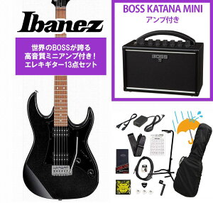 Ibanez / GRX20-BK Black Night GIO Series ����p �C�O���胂�f�� BOSS KATANA MINI �A���v�t��13�_�Z�b�g�I