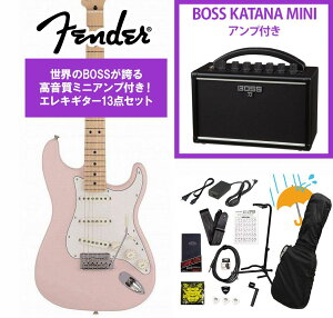 Fender / Made in Japan Junior Collection Stratocaster Maple FB Satin Shell Pink [�V���[�g�X�P�[��] BOSS KATANA MINI �A���v�t��13�_�Z�b�g�I