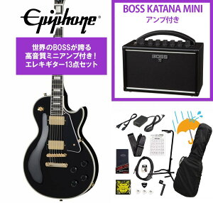 Epiphone / Inspired by Gibson Les Paul Custom Ebony �G�s�t�H�� ���X �|�[�� �J�X�^�� BOSS KATANA MINI �A���v�t��13�_�Z�b�g�I�yYRK�z