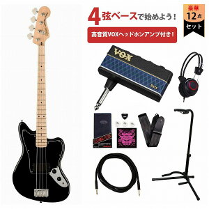 Squier by Fender / Affinity Series Jaguar Bass H Maple FB Black PG Black VOXヘッドホンアンプ3付属エレキベース初心者セットR