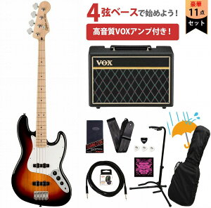 Squier by Fender / Affinity Series Jazz Bass Maple FB White PG 3-Color Sunburst VOXAvtGLx[XS҃ZbgRyYRKz