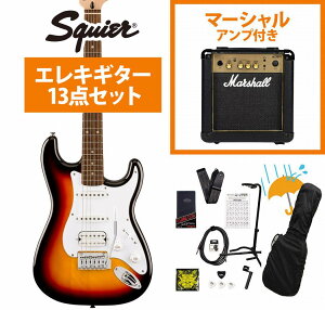 Squier by Fender / Affinity Series Stratocaster Junior HSS Laurel FB White PG 3-Color Sunburst Marshall MG10AvtGLM^[S҃ZbgRyYRKz
