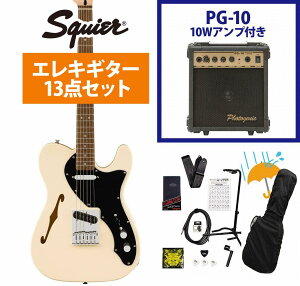 Squier by Fender / Affinity Series Telecaster Thinline Laurel Fingerboard Black PG Olympic White PG-10AvtGLM^[S҃ZbgRyYRKz