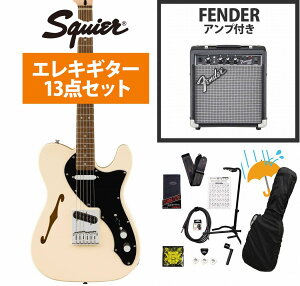 Squier by Fender / Affinity Series Telecaster Thinline Laurel Fingerboard Black PG Olympic White Fender 10WAvtGLM^[S҃ZbgRyYRKz