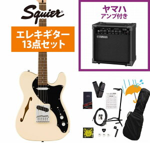 Squier by Fender / Affinity Series Telecaster Thinline Laurel Fingerboard Black PG Olympic White YAMAHA GA15IIAvtS҃ZbgRyYRKz