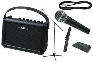 Roland ���[�����h / CUBE Street MINI�ySM58 LCE �� 3m�}�C�N�P�[�u��+�}�C�N�X�^���h �Z�b�g�z�s���X�I���W�i���E�X���[�u�E�o�b�O�v���[���g�t�yPNG�z