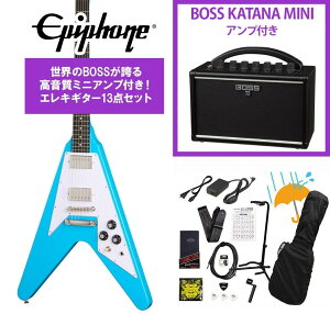 Epiphone / Inspired by Gibson Flying V 70s Maui Blue �G�s�t�H�� KATANA MINI �A���v�t��13�_�Z�b�g�I�yYRK�z