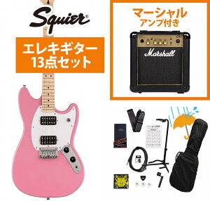 Squier by Fender / Sonic Mustang HH Maple FB WH PG Flash Pink Marshall MG10AvtGLM^[S҃ZbgRyYRKz