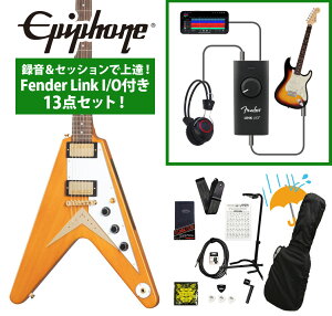 Epiphone / Inspired by Gibson Custom 1958 Korina Flying V (White Pickguard) Aged Natural ^ZbVŏBIFender Link I/Ot13_ZbgyYRKz