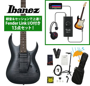 Ibanez / Gio Series GRGA120QA-TKS (Transparent Black Sunburst) 録音&セッションで上達!Fender Link I/O付き13点セット