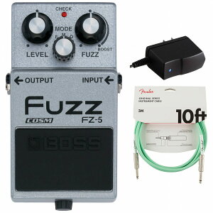 BOSS / FZ-5 Fuzz ファズ 純正アダプターPSA-100S2+Fenderケーブル(Surf Green/3m) 同時購入セット【PNG】