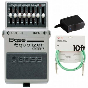 BOSS / GEB-7 Bass Equalizer ベースイコライザー 純正アダプターPSA-100S2+Fenderケーブル(Surf Green/3m) 同時購入セット【PNG】