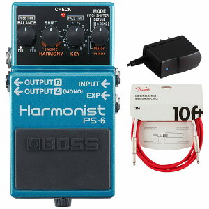 BOSS / PS-6 Harmonist ハーモニスト 純正アダプターPSA-100S2+Fenderケーブル(Fiesta Red/3m) 同時購入セット【PNG】