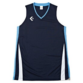 CONVERSE コンバース ウィメンズゲームシャツ ネイビー×サックス SS S M L O XO CB381701 レディース バスケットボール ユニフォーム 試合 部活