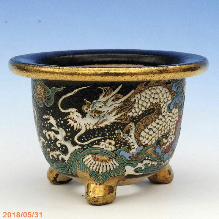 楽天市場】京楽焼植木鉢 龍山作 双竜紋 富貴蘭錦鉢 4.5号 (No.6685 