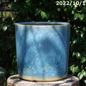 選べる ブルーガラス 寸胴 8号 サナサービス 信楽焼 植木鉢【山野草鉢 多肉植物鉢 サボテン鉢 盆栽鉢 果樹苗 アガベ 塊根植物】【観葉植物鉢 オリーブ 樹木 花木 バラ】