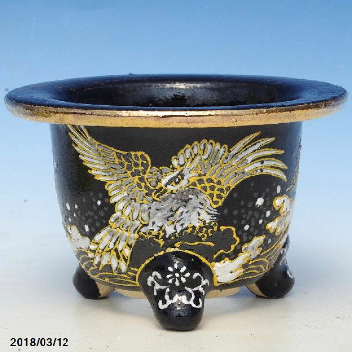 楽天市場】愛楽園 富貴蘭錦鉢 白鷹文様 3.5号 (No.3654)【京楽鉢/楽鉢 