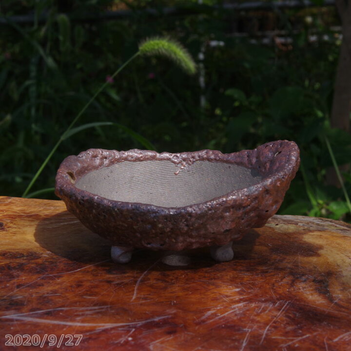 楽天市場】常滑焼 植木鉢 窯肌 丸鉢足付 4号 【小品盆栽鉢 小山飾り 山 