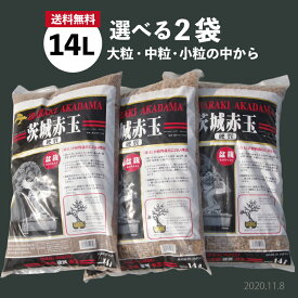 元祖硬質赤玉土　二本線　選べる2袋　各14L（10kg）（大粒・中粒・小粒）【送料無料】　【用土・肥料】
