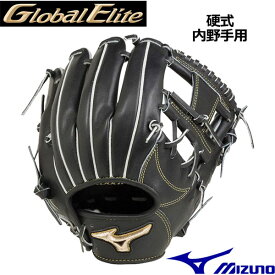 ミズノ 【MIZUNO】 【GLOBAL ELITE】 グローバルエリート H Selection∞ インフィニティ 硬式グラブ 内野手用 4/6 ポケット正面 1AJGH20313 09 ブラック 2019年モデル (野球用品/グローブ/高校生/高校野球)