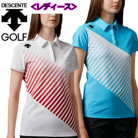 デサント ゴルフ 【DESCENTE】 GOLF 【JAPAN NATIONAL TEAM プレイングモデル】 レディース ウィメンズ ライジングプリントシャツ 半袖シャツ ポロシャツ DGWPJA00OP (女性用/ゴルフウェア/吸汗/速乾/UVケア/放熱/母の日ギフト/プレゼント)