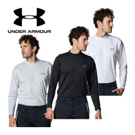 【2023 秋冬】 アンダーアーマー 【UNDER ARMOUR】 メンズ ゴルフ GOLF UAトリコット ロングスリーブ モックネック シャツ 1381282 (男性用/長袖シャツ/ゴルフウェア/ゴルフシャツ/インナー/裏微起毛/ストレッチ/消臭/父の日/ギフト/プレゼント)