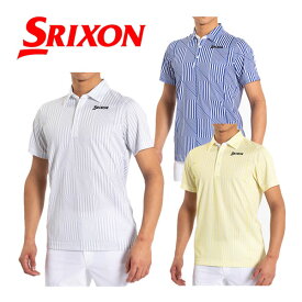 【2023 春夏】スリクソン【SRIXON】byデサント メンズ ゴルフ GOLF 【松山英樹プロモデル】変形ストライプ プリントシャツ 半袖シャツ RGMVJA19 (男性用/ゴルフシャツ/ゴルフウェア/プロモデルシャツ/ポロシャツ/吸汗速乾/遮熱/SUNSCREEN/父の日ギフト/プレゼント)