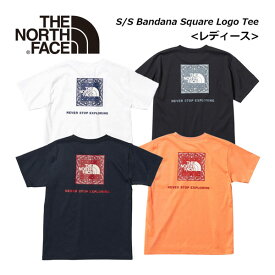 ノースフェイス【THE NORTH FACE】レディース ショートスリーブバンダナスクエアロゴティー / S/S Bandana Square Logo Tee NTW32349 2023春夏 (女性用/ウィメンズ/半袖/Tシャツ/半袖シャツ/UVケア/静電ケア/アウトドア)