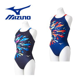 ミズノ【MIZUNO】レディース 競泳練習用 ミディアムカット N2MAB282 練習水着 2024春夏 (女性用/ウィメンズ/エクサースーツ/トレーニング水着/スイムウェア/水泳/競泳/スイミング/プール)