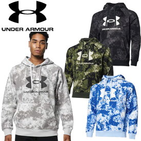アンダーアーマー 【UNDER ARMOUR】 メンズ UAライバルフリース フーディー ビッグロゴ プリント トレーニングウェア 1368932 裏起毛 2021秋冬 (男性用/パーカー/長袖/スポーツウェア)