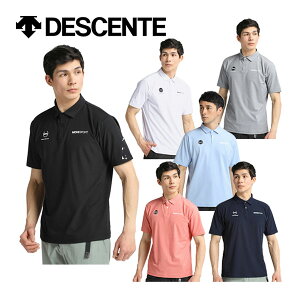 デサント【DESCENTE】ムーブスポーツ【Move Sport】SUNSCREEN ミニ鹿の子 バックロゴ ポロシャツ DMMXJA70 2024春夏 (メンズ/レディース/半袖シャツ/半袖ポロシャツ/トレーニングウェア/スポーツウェア/
