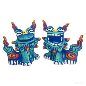 シーサー【米子焼】 活M 青 Mサイズ 石垣島 沖縄 シーサー 特産品 通販 焼き物 沖縄土産 お土産