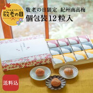 敬老の日ギフトセット 【紀州南高梅】梅干個包装 12粒入 木箱梅干 漬物 石神邑 紀州 南高梅 お中元 ギフ…