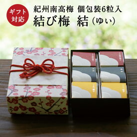 お中元、ギフトに。 結び梅 結（ゆい） 個包装6粒入【紀州南高梅】 梅干し 梅干 漬物 石神邑 紀州 南高梅 お中元 お歳暮 ギフト プレゼント お取り寄せ お年賀 内祝 引出物 弔事 法要 香典返し お返し プチギフト 個包装 小分け おしゃれ かわいい