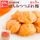 【送料込】紀州南高梅 はちみつ梅干 つぶれ梅 [塩分5％] （400g×2パック）減塩 つぶれ梅 訳あり 梅干し 紀州 南高梅 はちみつ 漬物 石神邑 お弁当 おにぎり
