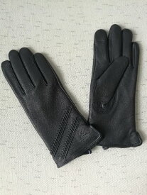 【送料無料】レディース　鹿革（ディアレザー）手袋　グローブ　内側は柔らかいアクリル素材を使っています