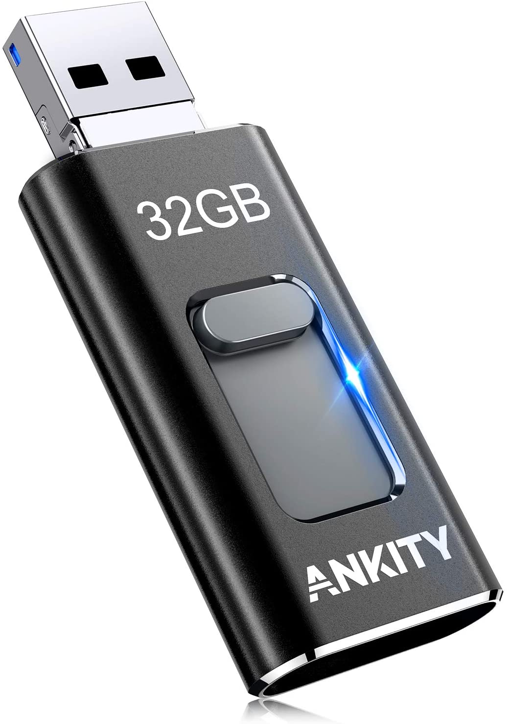 フラッシュドライブ 3in1 USBメモリ 32GB 日本語取扱説明書 スライド式 NEW売り切れる前に☆ 送料無料 高速転送 携帯便利 新作 フラッシュドライブUSBメモリ回転式3合1外付ブラック iphone