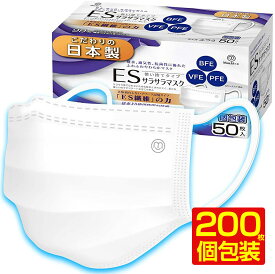 マスク 200枚 日本製 在庫あり 個包装 使い捨てマスク カケンテスト済み EC繊維 三層構造不織布 アレルギー防止 花粉 ほこり 高密度フィルター 長時間着用 ホワイト ふつうサイズ