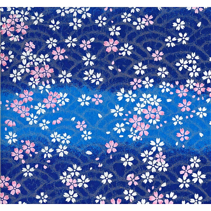 楽天市場】美濃和紙 友禅和紙 大判 64×95cm 青柄 桜柄 1130-9537 手 